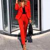 Women's Dressy 2 Piece Business Set Long Sleeve Blazer And Pencil Pant Set Casual Office Work Outfit