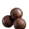 Yellow Rosewood Ethnic Style 12-Bead Bracelet: 20mm Finely Carved Plain Beads for Men and Women.
