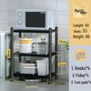 Floor-standing Detachable Kitchen Storage Rack with Wheels and Pot Holder for Microwave and Oven