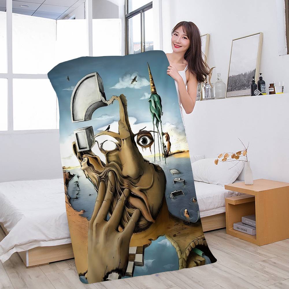 S-Salvador Dali Abstract Art Microfiber Printed Beach Towel Mountain Climbing Yoga Beach Swimming Running Absorbent Soft Towel