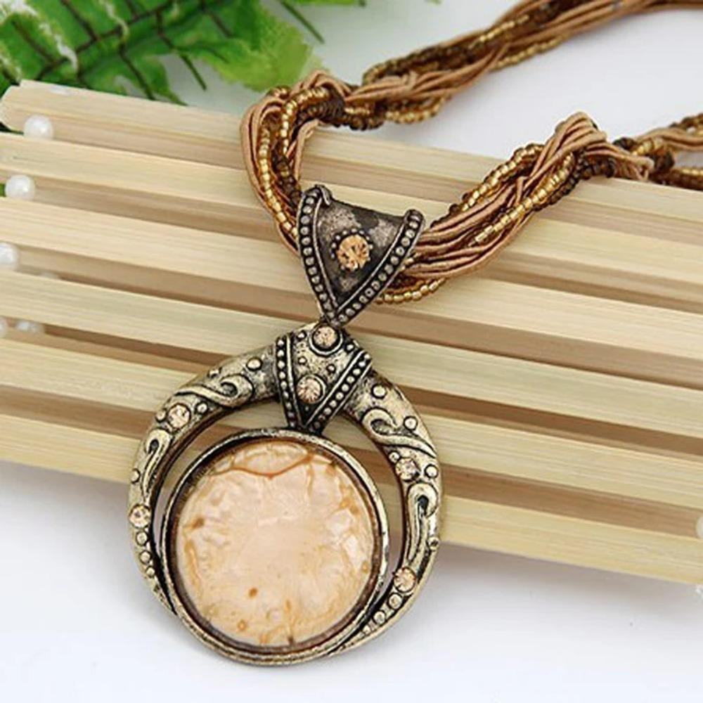 SUMENG 2024 Collana Vintage Gioielli Moda Popolare Stile Retrò Boemo Multistrato Catena di Perline Grani di Cristallo Ciondolo