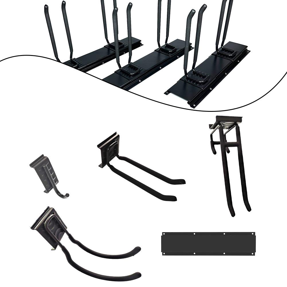 Robust Wall Mounted Organizer with Adjustable Hooks for Tool Storage