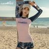 Womens UV Protection Rash Guard Set Long Sleeve Top Shorts Quick Dry Snorkeling Dive Suit Surfing Swimming