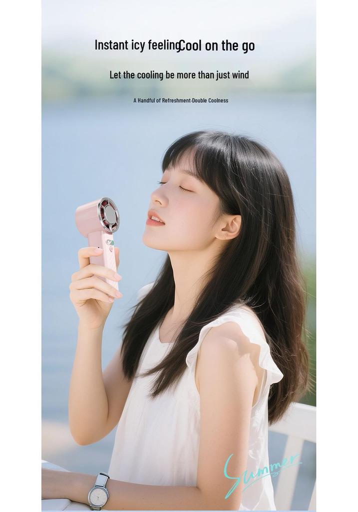 USB Handheld Turbo Mini Fan: Powerful, Portable Ice Cooling with Large Airflow for Outdoors