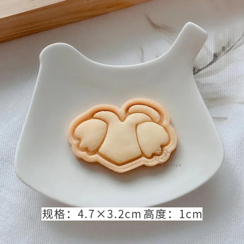 Valentine's Day Cookie Cutters Mini Cartoon Biscuit Mold Rose Flower Heart-shaped Cookie Stamps Household Pressable Baking Mold