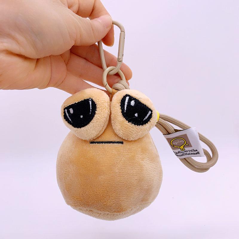 10cm Pou Pendant Plush Doll My Pet Alien Game Doll Backpack Pendant Keychain Peripheral Toy Soft Stuffed Keyring Bag Pendant
