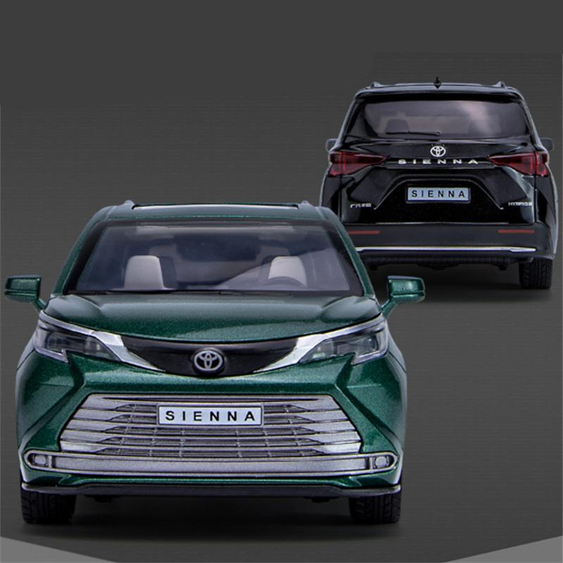 1/24 TOYOTA Sienna MPV Alloy Car Model Diecast Metal Vehicles Car Model High Simulation Sound and Light Collection Kids Toy Gift