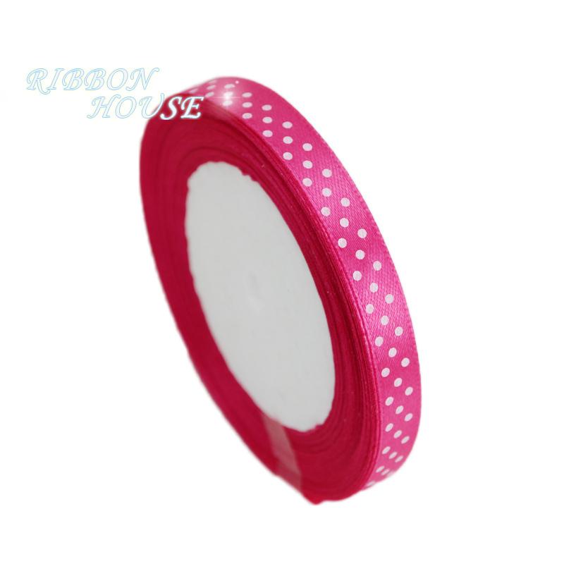 (25 yards/roll) 10mm dots printed cartoon satin ribbon gift wrap decoration lace ribbons