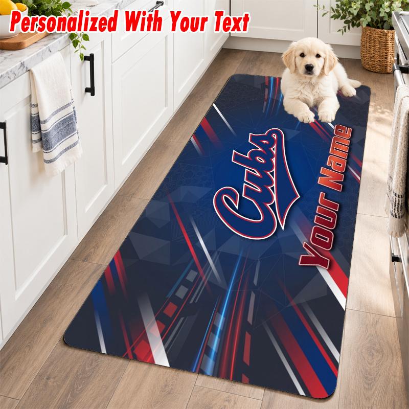 Chicago Cubs Custom Name Flannel Rug Kitchen Mat Non Slip Floor Carpet Personalized Home Decor
