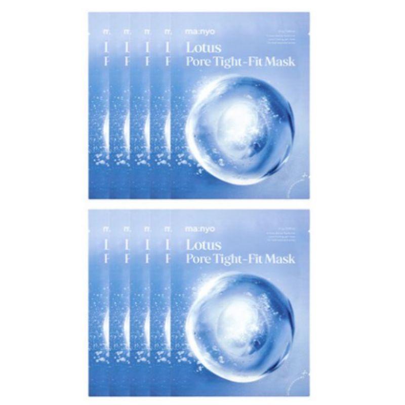 Manyo Factory Набор тканевых масок для лица с лотосом  Lotus Pore Tight Fit  Уход за порами и увлажнение 10 шт.