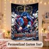 Custom Personalized Tapestry,Blue Lock Print Custom Name Text Wall Art Hanging for Bedroom