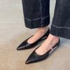 Sheepskin version~ Hollow flat sandals women's summer wear pointed hollow single shoes shallow mouth beautiful high-end shoes
