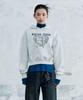 (W) Doodle Heart Crop Hoodie Melange White