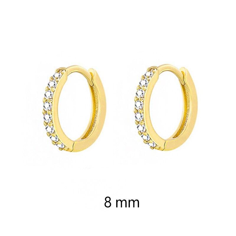 1 Pair Minimal Exquisite Hoop Crystal Zirconia Small Huggie Thin Cartilage Earring For Women Helix Tragus Piercing Zircon