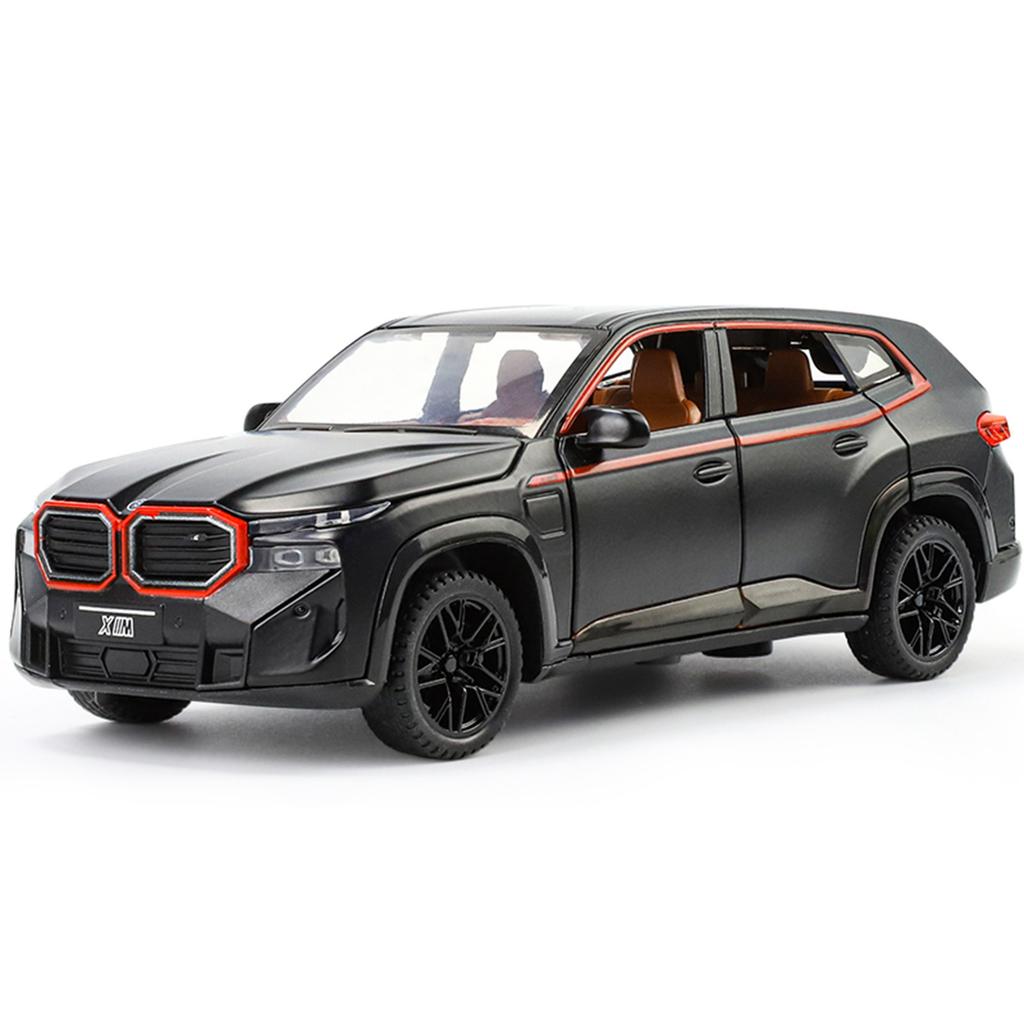 1/32 BMW XM Off Road SUV Vehicle Alloy Metal Diecast Car Model Sound & Light Indoor Collection Decorative Gift for Firend Box