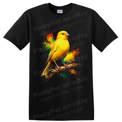 Yellow Canary Bird T Shirt Colorful Paint Splash Art Nature Lover Tee Gift Idea