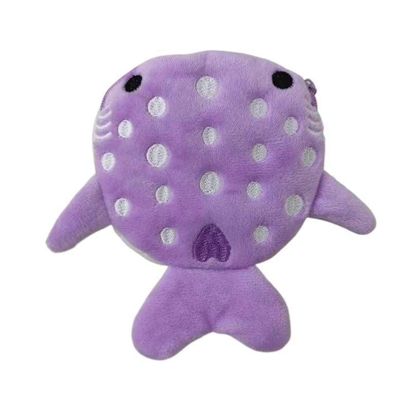 New Cartoon Plush Shark Coin Purse Zero Wallet Plush Animal Wallet For Kids Zipper Coin Bag Cute Pendant Data Cable Bag Gift