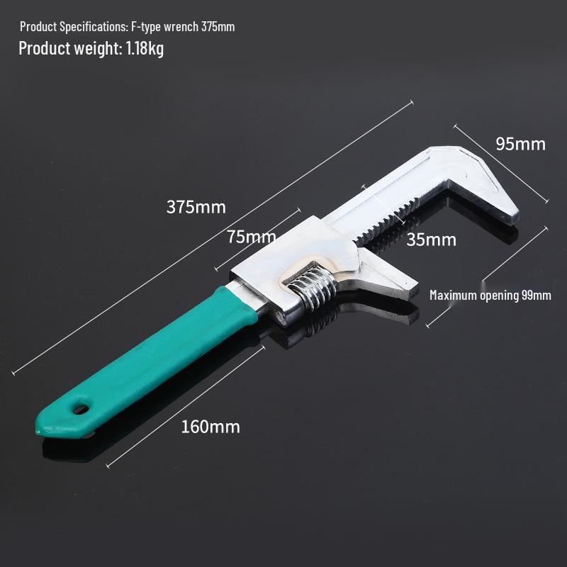 Adjustable Right Angle Large Opening Pipe Wrench
