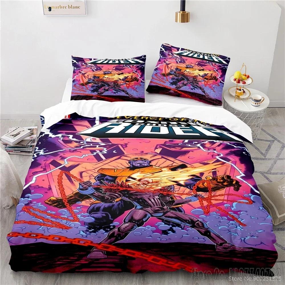 Twin Full Queen King Love Chost Rider Duvet Cover Set HD Comforter Cover Bedclothes for Kids Bedding Sets Bedroom Decor