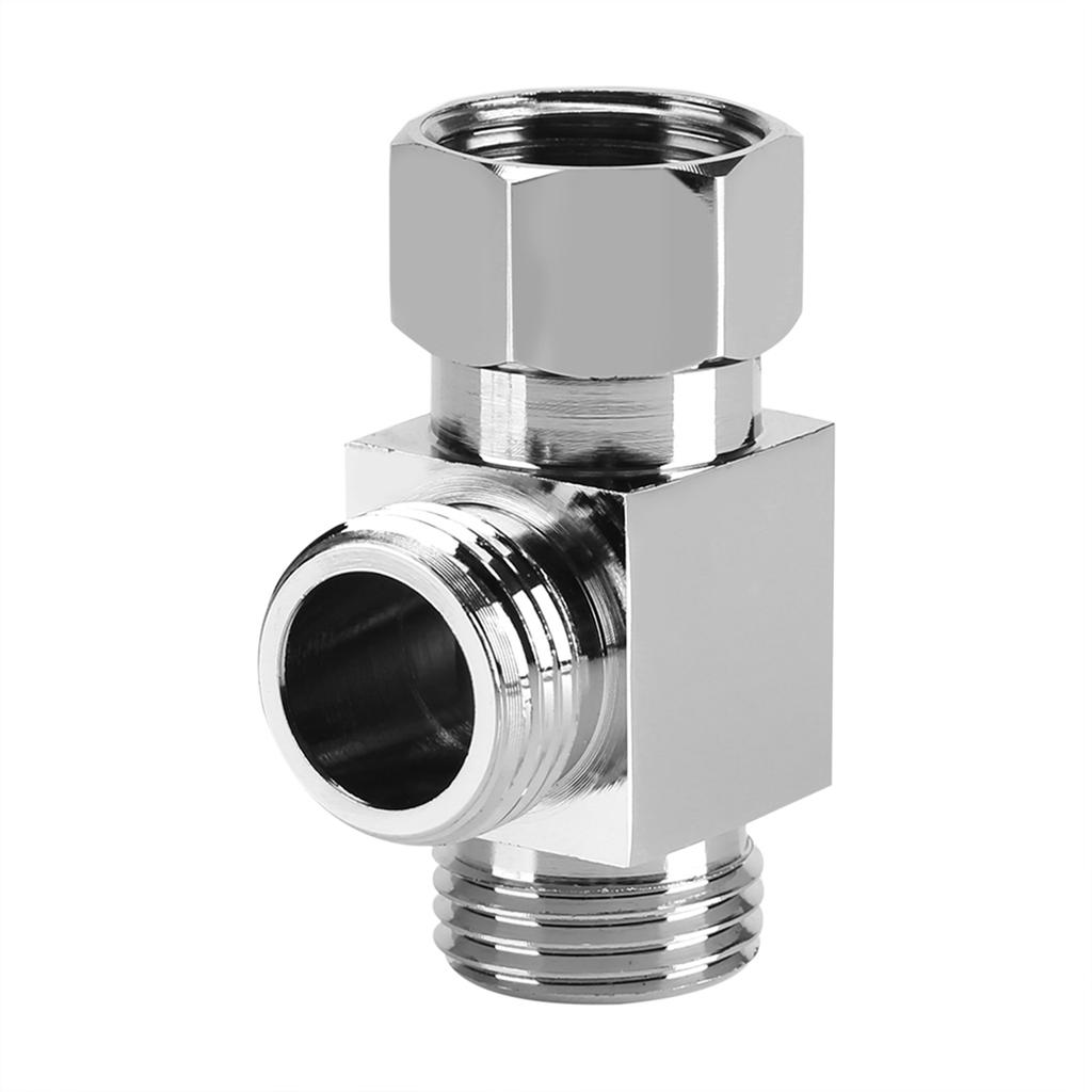 3 Way Brass Chrome Diverter G1/2" T Shape Adapter Value for Shower Arm Mounted