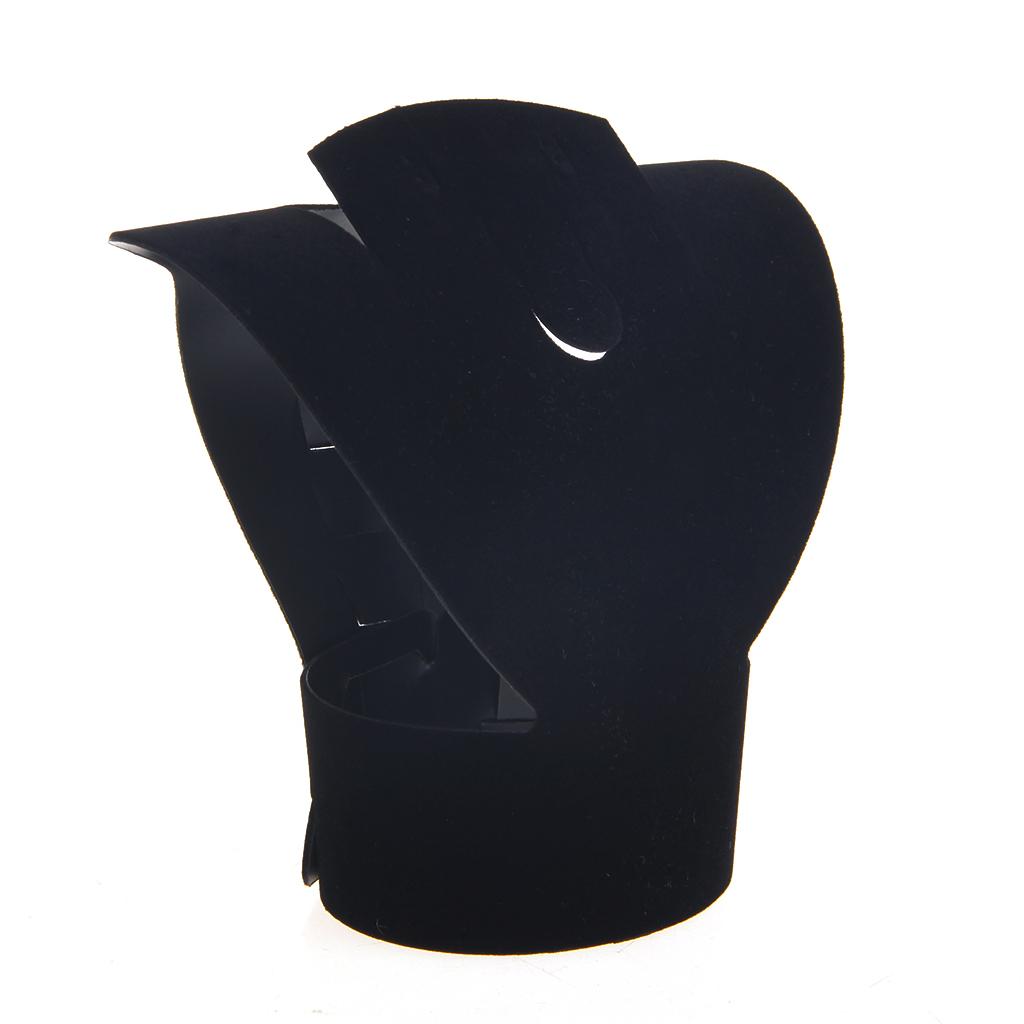 Černý Bílý Sametový Stojan na Náušnice Přívěsek Organizér na Šperky Stojanový Držák na Náhrdelník Stojan pro Výlohu