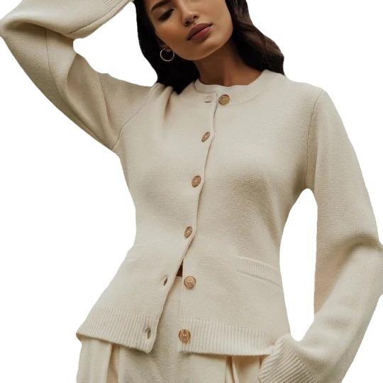 European and American independent station sweater jacket women's spring and autumn new soft waxy lazy wind knitted cardigan