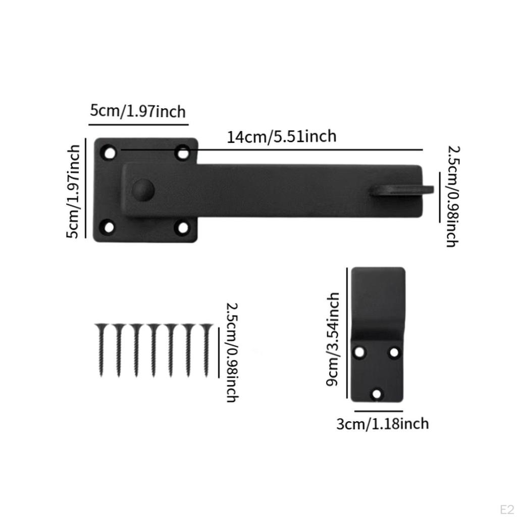 Barn Door Lock Flip Latch Kit Carbon Steel for Garage Yard Matte Black Rustic Multifunctional Sturdy