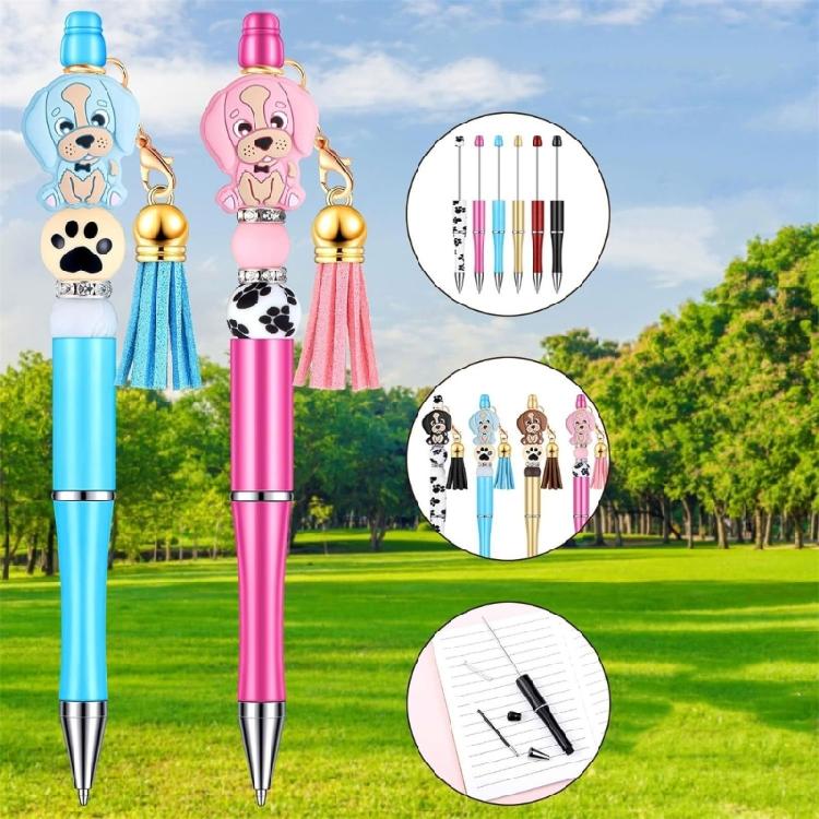 12x DIY Beads Pens Making Kits Smooth Writing Pen Beadable Pens Kits for School