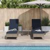 Sun Lounger Set 3 pcs Gray and Navy Blue 200 x 55 x 92 cm