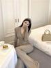 Irregular Slim Fit V-neck Top & Micro Flare Wide Leg Pants Set for Women - Autumn Collection 2026