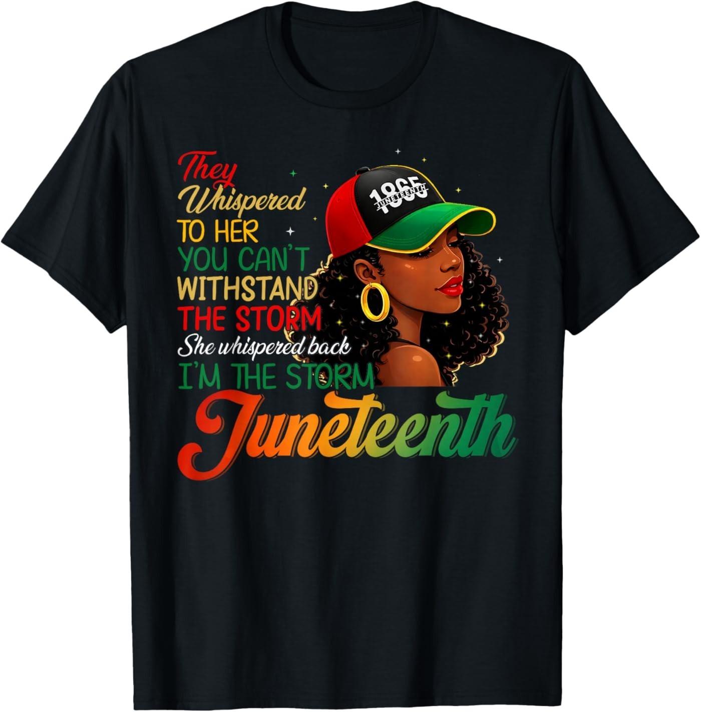 Рубашки на День освобождения рабов (Juneteenth) Я — Буря Чернокожие Женщины Черная История Футболка L