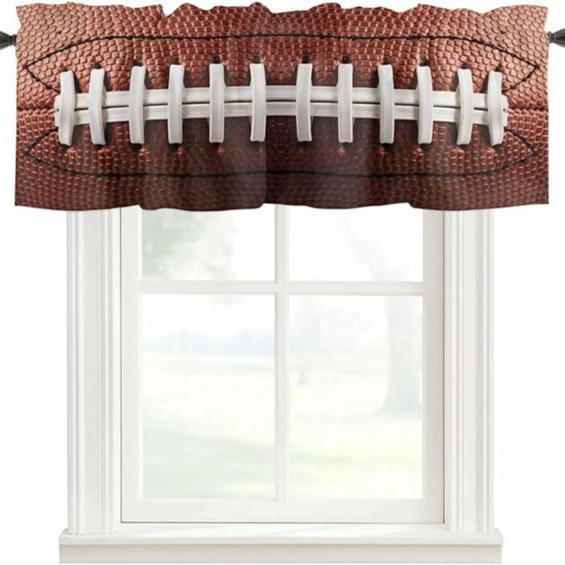 

American Football Sports Elements Curtains for Windows, Doors, and Kitchen Cabinets Valance 138x45cm
