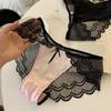 Misty City Night: Luxury Satin Lace High-Cut Panties with Pure Cotton Crotch
