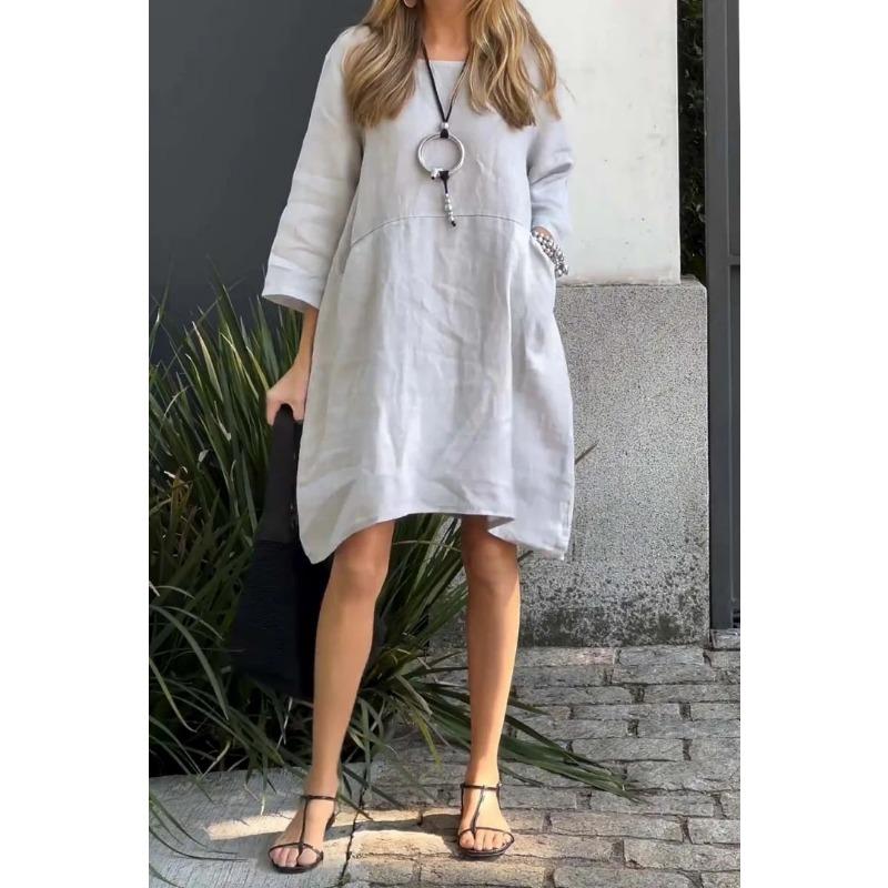 Robe d'été ample décontractée à poches pour femmes