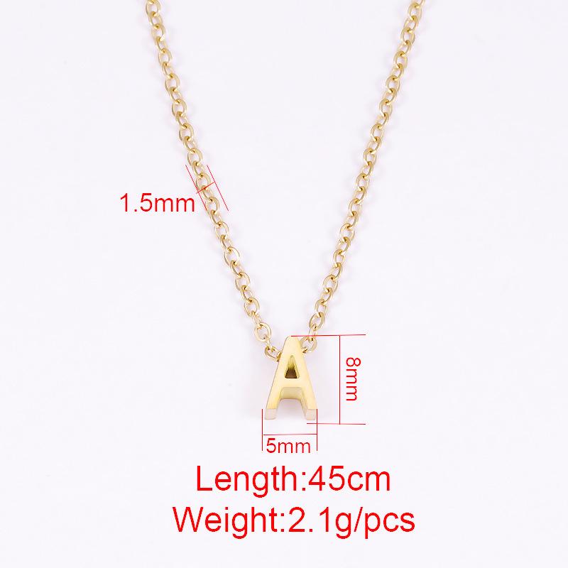 Elegant 18K Gold Titanium Letter Pendant Necklace - Durable and Versatile Clavicle Chain