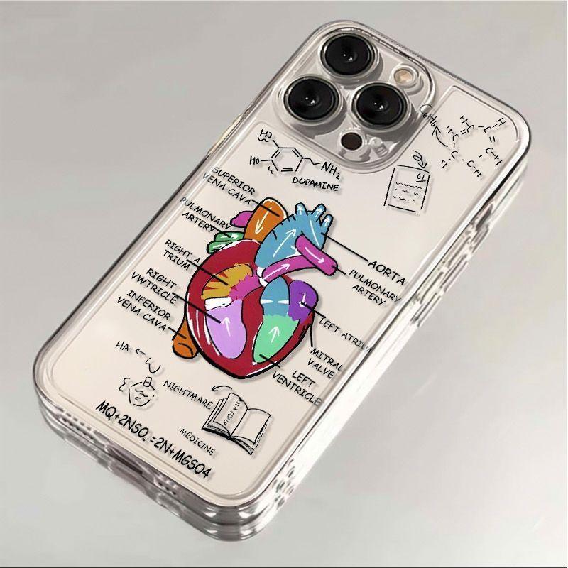 Cardiac anatomy structure Soft Phone Case for iPhone 17 16 15 14 13 12 11 Pro Max 7 8 Plus Air Mini 16E ProMax Case