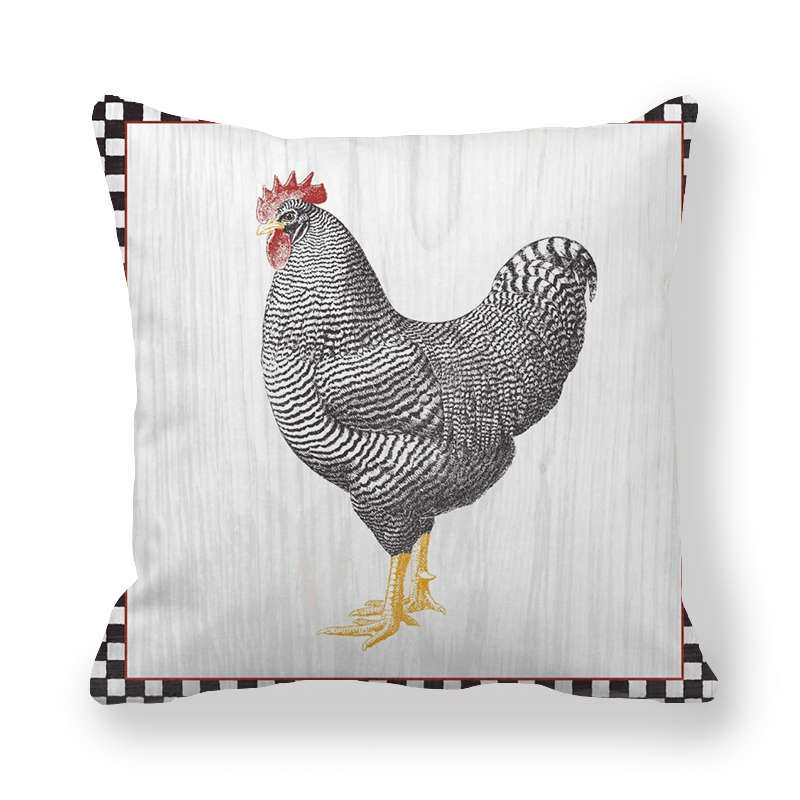 Chicken Breast Rooster Print Cushion Cover Farmhouse Home Decor Pillowcases