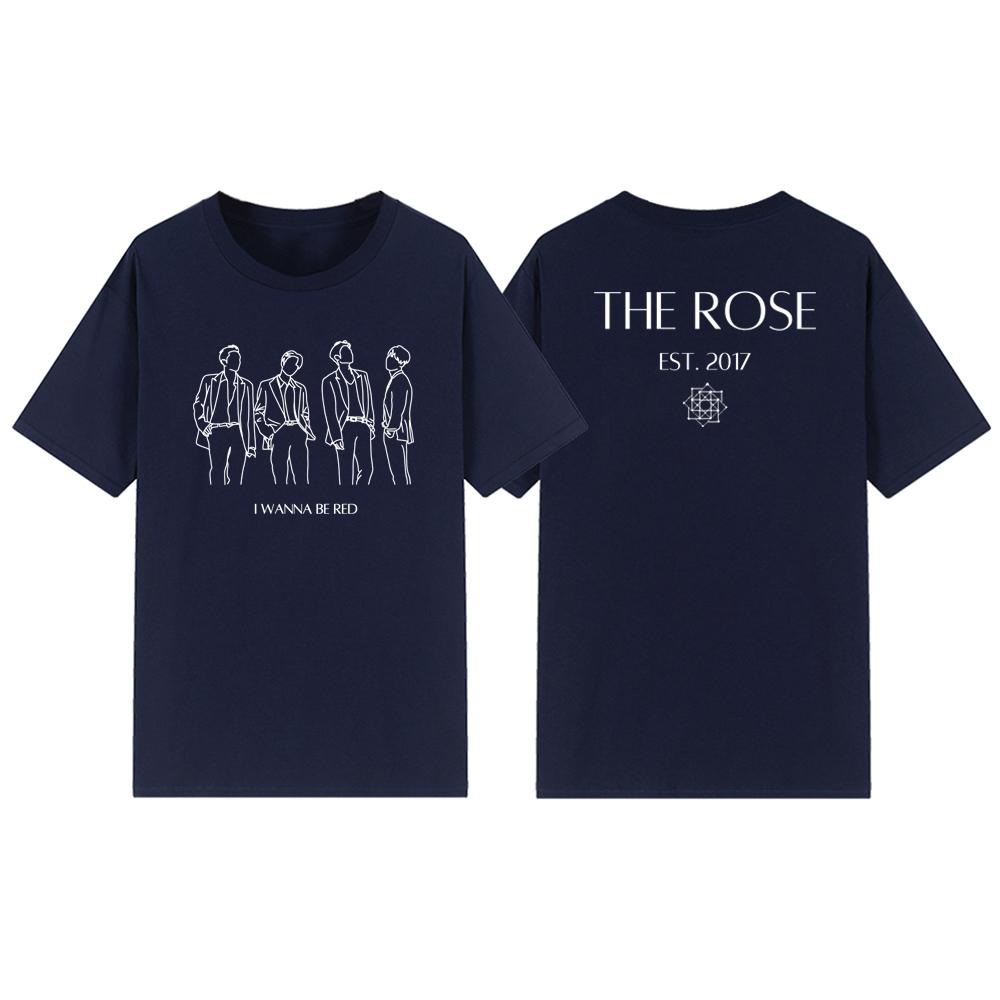 

Футболка с надписью «Роза» Kpop Merch Футболка с надписью «Роза» Kpop Gift Короткие рукава Женские футболки с графическим принтом Футболка с корейской музыкальной группой Уличная одежда XXXL темно-синий