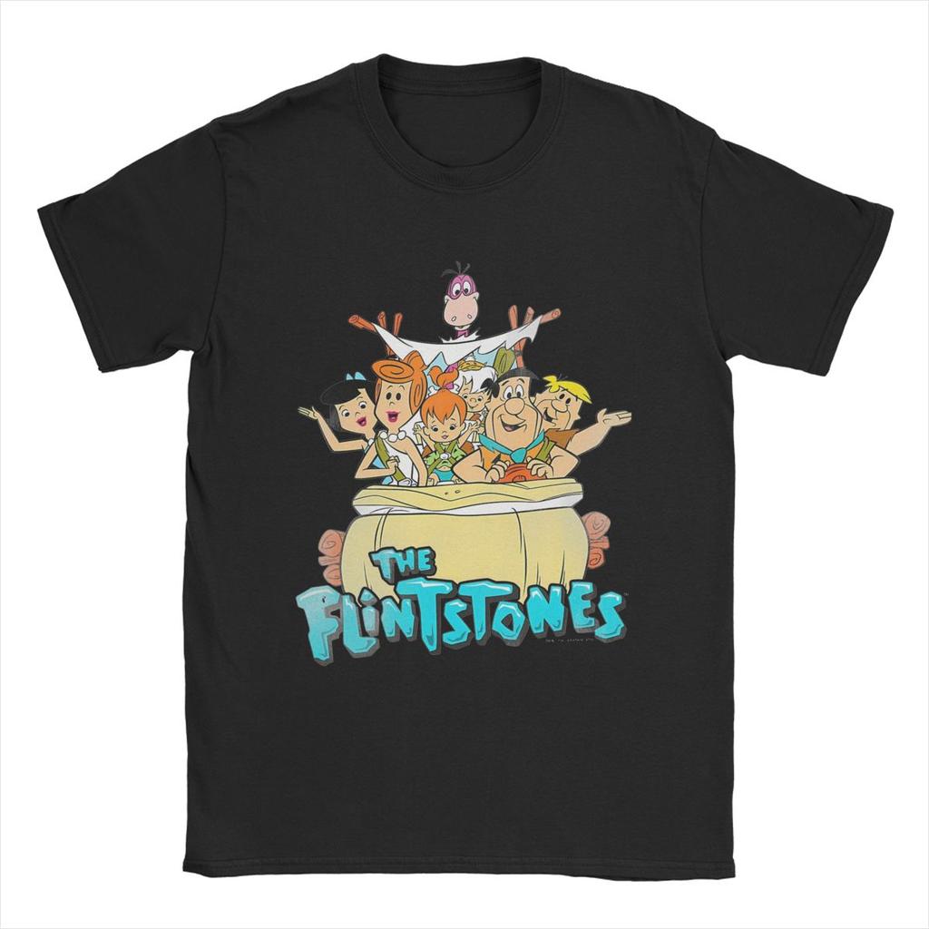 Funny Vintage Movie The Flintstone Cartoon Anime T Shirt Men Women 100% Cotton Tee Shirt Gift Idea Clothes