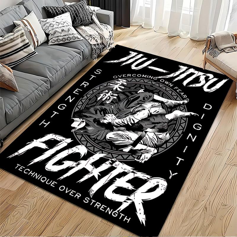 Jiu-Jitsu Fighter Strength Design suitable as a non-slip mat for the living room or bedroom sofa