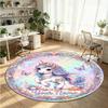 Mandala Ornament (626) Theme Round Crystal Velvet Rug Custom Name Text Personalized Floor Mat Home Decor Non Slip Crystal Carpet