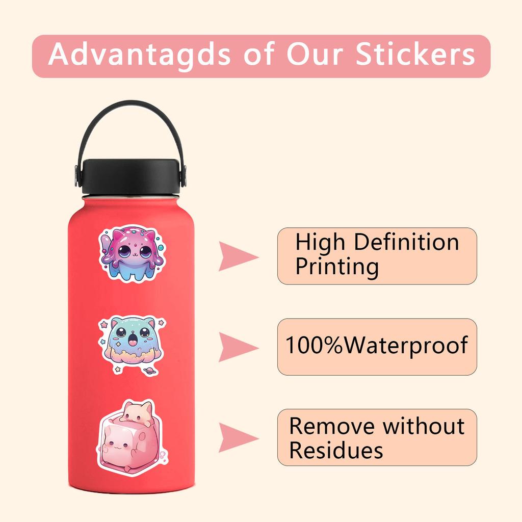 50 Neue Jelly Cat Graffiti Aufkleber Dekorative Roller Wasserbecher Helm Wasserdichte Aufkleber