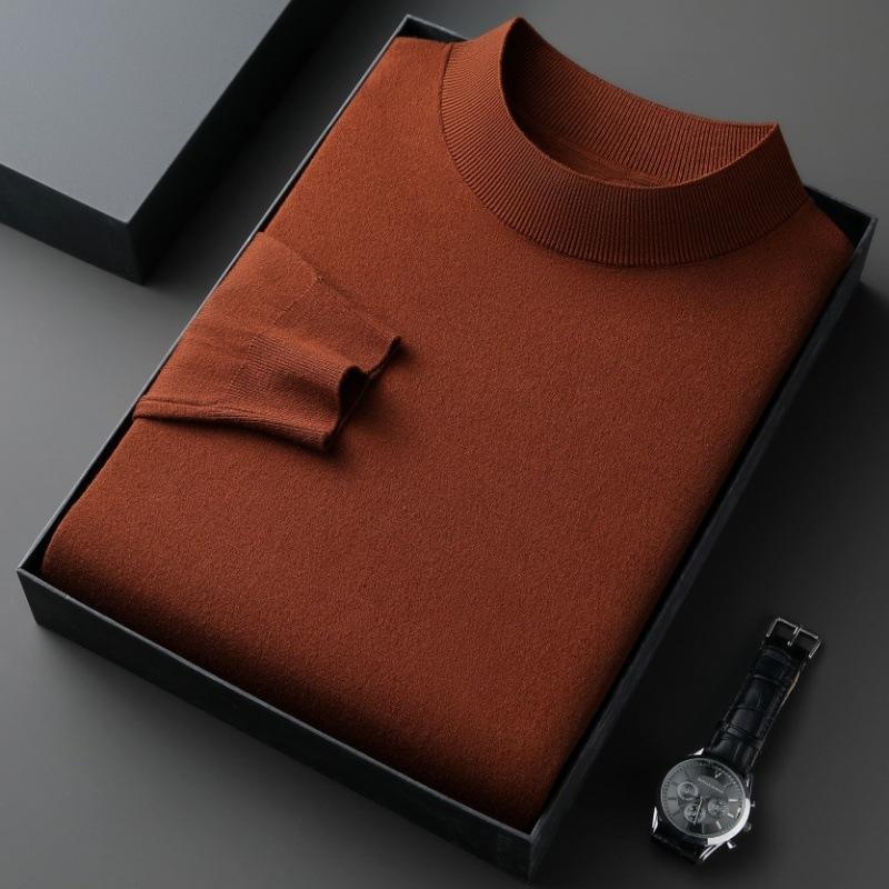 Men S Casual Loose Half Turtleneck Long Sleeve Knit Sweater For Spring Autumn