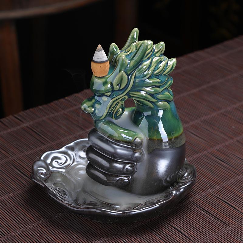 Incense Holder Xianglong Ceramic Incense Burner Creative Ornaments for Backflow Incense Burner