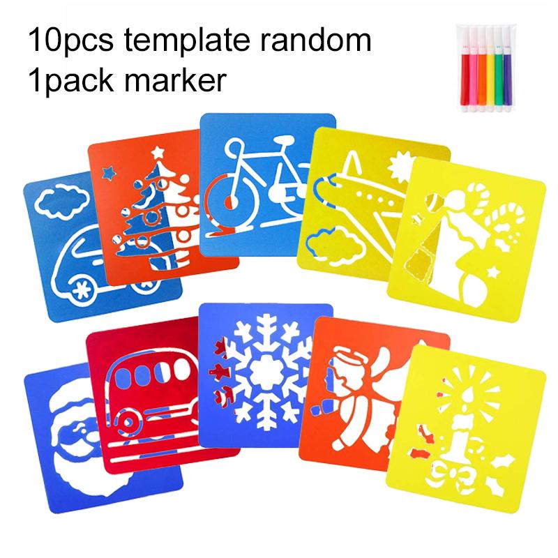 10/20pcs Children DIY Template Hollow Out Painting Board Graffiti Copying Drawing Toys Intellectual Toys Kids Birthday Gifts TMZ