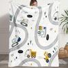 Cartoon Construction Vehicle Print Throw Blanket,Soft Bed,Car Seat Cover,Birthday Anniversary Home Casual Souvenir