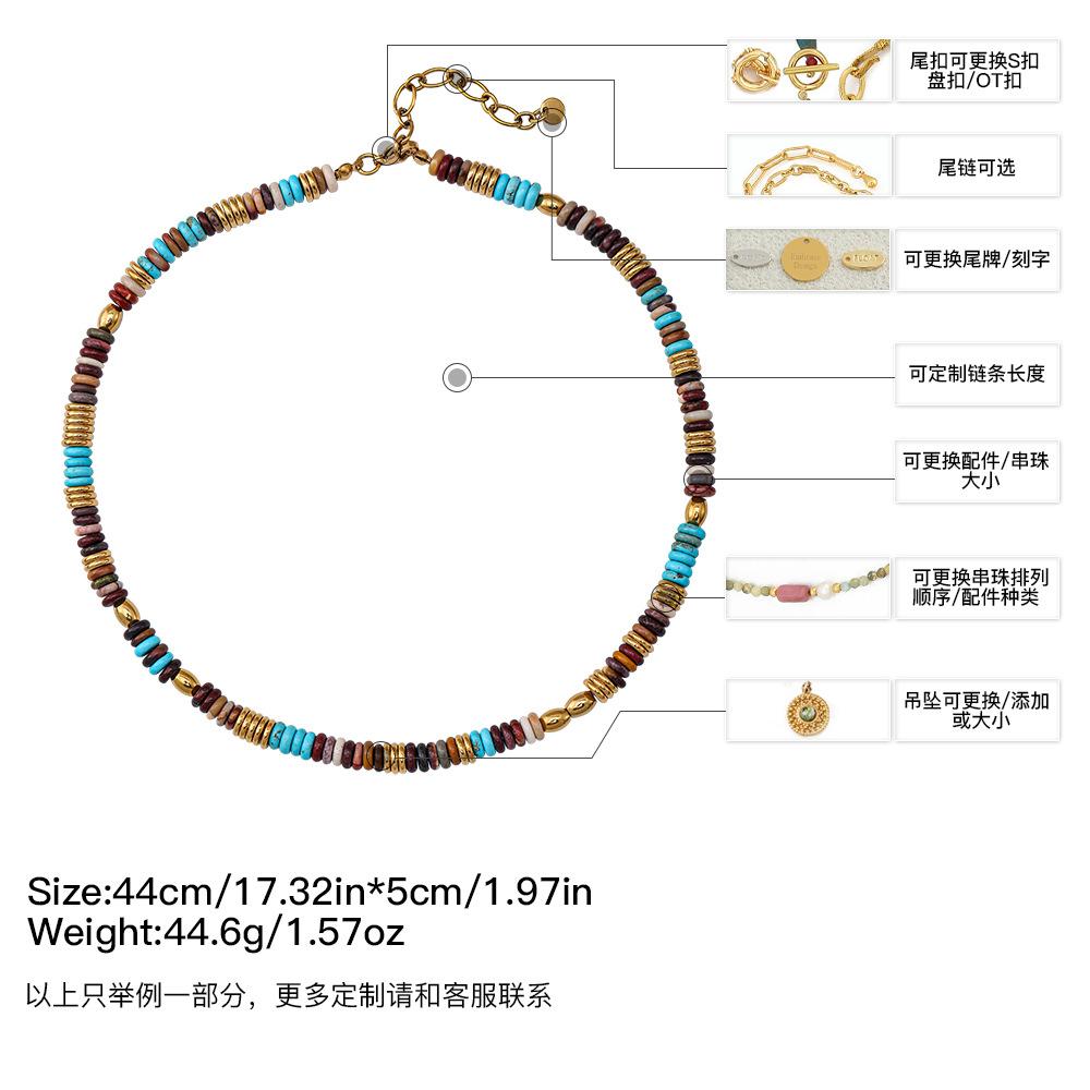 GEMCHIC Women s Layered Beaded Necklace with Tiger Eye Pendant, Vintage Style Multi-Chain Choker for Women