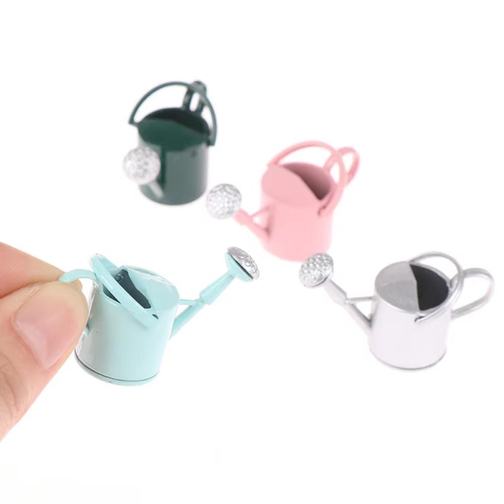 Lifelike Mini Watering Can Model Metal Watering Can Ornament  Dollhouse Garden