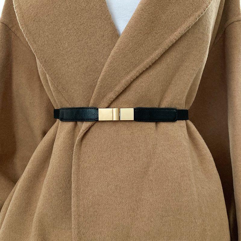 Stylish Women's Elastic Waist Belt For Dresses And Sweaters In Black And Camel Colors