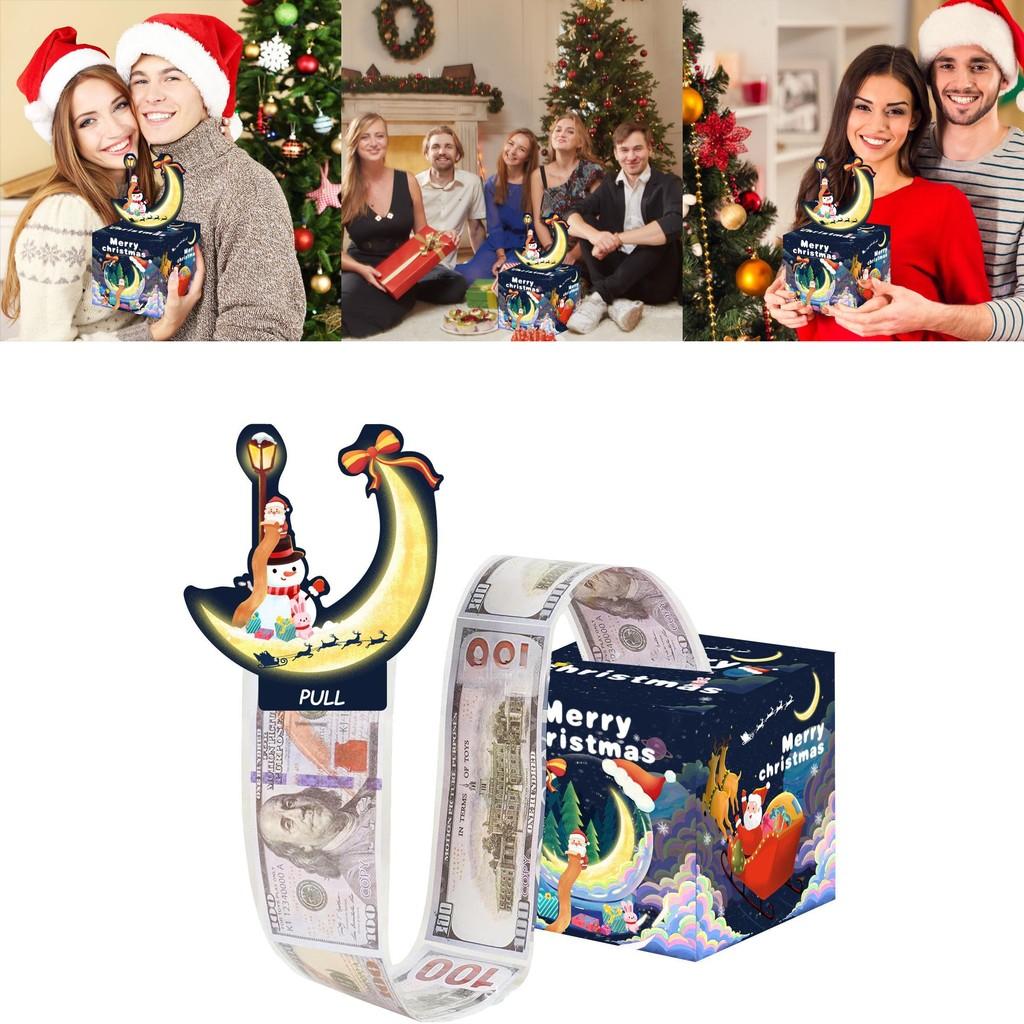 Christmas Deep Blue Santa Gift List Money Box With Cardboard Material For Holiday Party Decor